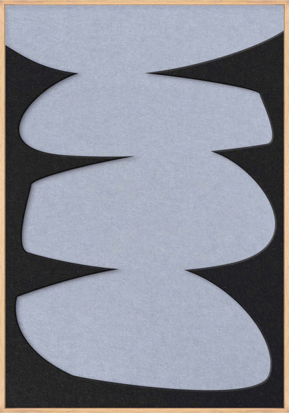 Stone Balance 2 | ACOUSTIC ART Akustikbillede ART COPENHAGEN (DA) Ege ramme // 70x100 // Sort // Lyseblå