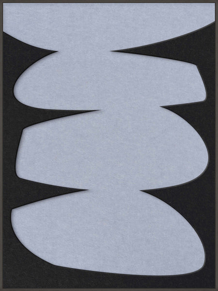 Stone Balance 2 | ACOUSTIC ART Akustikbillede ART COPENHAGEN (DA) Sort ramme // 90x120 // Sort // Lyseblå