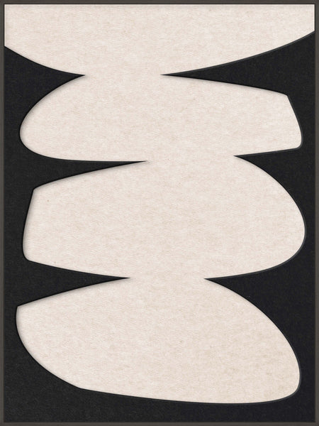 Stone Balance 2 | ACOUSTIC ART Akustikbillede ART COPENHAGEN (DA) Sort ramme // 90x120 // Sort // Off white