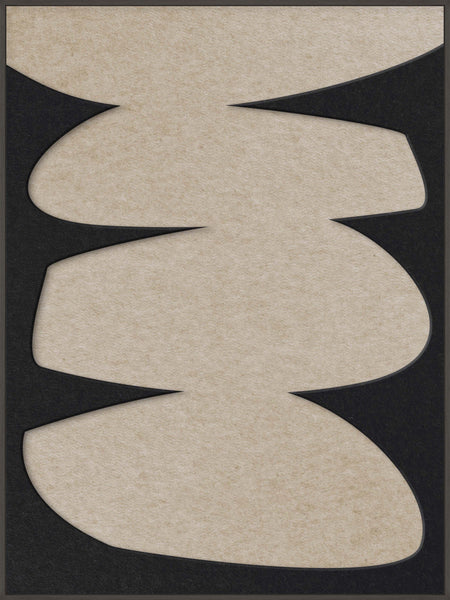Stone Balance 2 | ACOUSTIC ART Akustikbillede ART COPENHAGEN (DA) Sort ramme // 90x120 // Sort // Sand
