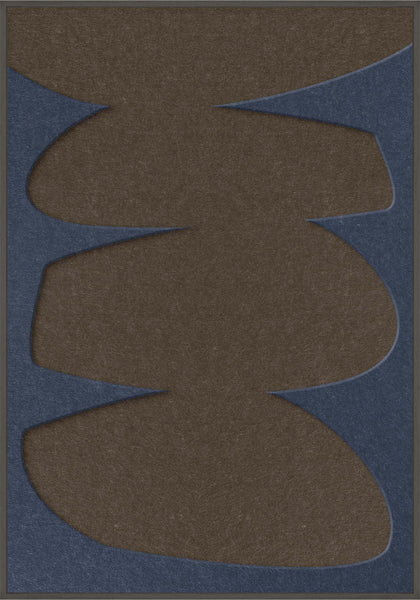 Stone Balance 2 | ACOUSTIC ART Akustikbillede ART COPENHAGEN (DA) Sort ramme // 70x100 // Mørkeblå // Brun