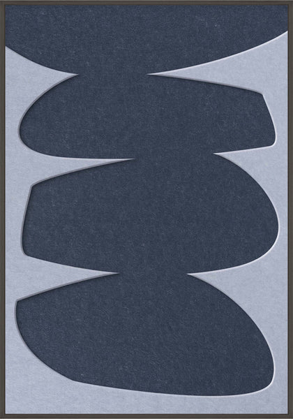 Stone Balance 2 | ACOUSTIC ART Akustikbillede ART COPENHAGEN (DA) Sort ramme // 70x100 // Lyseblå // Mørkeblå