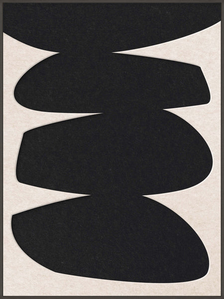 Stone Balance 2 | ACOUSTIC ART Akustikbillede ART COPENHAGEN (DA) Sort ramme // 90x120 // Off white // Sort