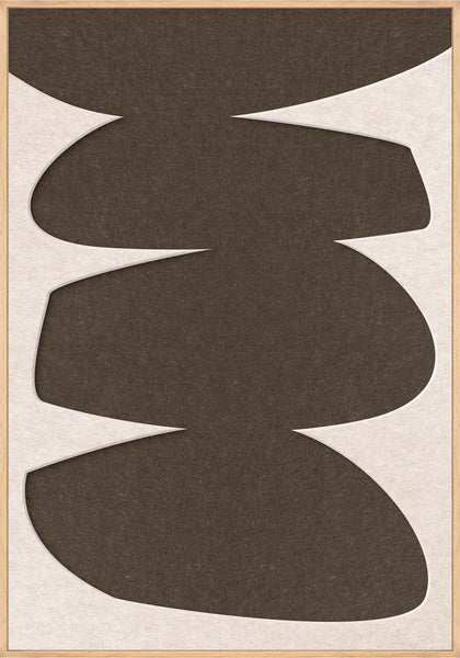 Stone Balance 2 | ACOUSTIC ART Akustikbillede ART COPENHAGEN (DA) Ege ramme // 70x100 // Off white // Brun