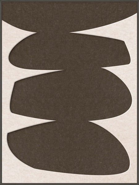 Stone Balance 2 | ACOUSTIC ART Akustikbillede ART COPENHAGEN (DA) Sort ramme // 90x120 // Off white // Brun