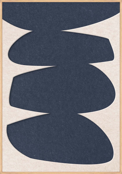 Stone Balance 2 | ACOUSTIC ART Akustikbillede ART COPENHAGEN (DA) Ege ramme // 70x100 // Off white // Mørkeblå