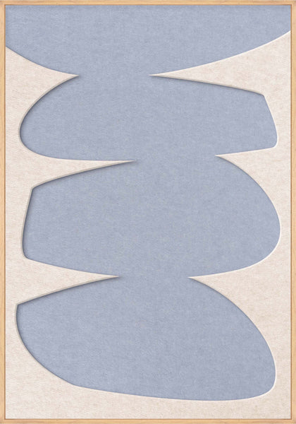 Stone Balance 2 | ACOUSTIC ART Akustikbillede ART COPENHAGEN (DA) Ege ramme // 70x100 // Off white // Lyseblå