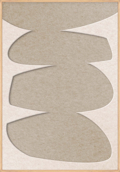Stone Balance 2 | ACOUSTIC ART Akustikbillede ART COPENHAGEN (DA) Ege ramme // 70x100 // Off white // Sand