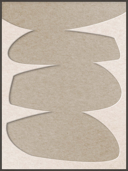 Stone Balance 2 | ACOUSTIC ART Akustikbillede ART COPENHAGEN (DA) Sort ramme // 90x120 // Off white // Sand