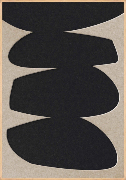 Stone Balance 2 | ACOUSTIC ART Akustikbillede ART COPENHAGEN (DA) Ege ramme // 70x100 // Sand // Sort