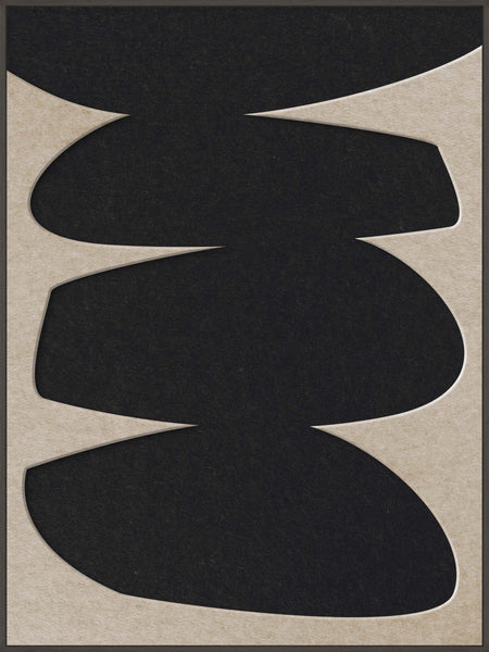 Stone Balance 2 | ACOUSTIC ART Akustikbillede ART COPENHAGEN (DA) Sort ramme // 90x120 // Sand // Sort