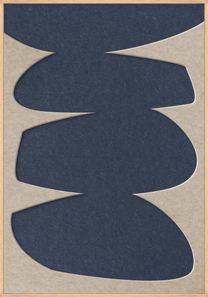 Stone Balance 2 | ACOUSTIC ART Akustikbillede ART COPENHAGEN (DA) Ege ramme // 70x100 // Sand // Mørkeblå
