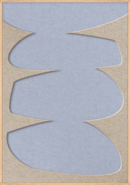 Stone Balance 2 | ACOUSTIC ART Akustikbillede ART COPENHAGEN (DA) Ege ramme // 70x100 // Sand // Lyseblå
