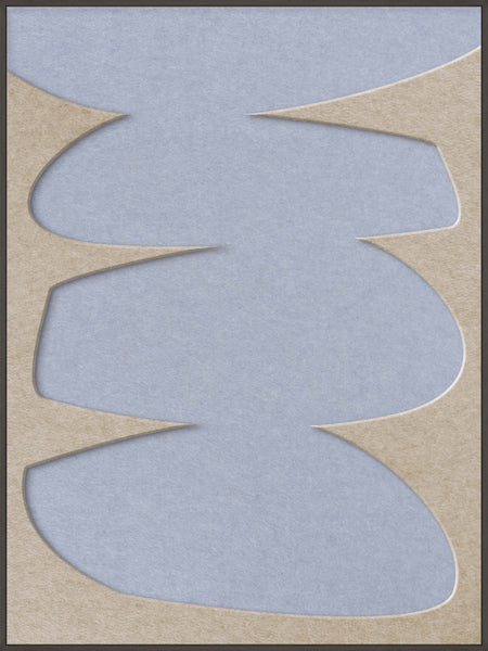 Stone Balance 2 | ACOUSTIC ART Akustikbillede ART COPENHAGEN (DA) Sort ramme // 90x120 // Sand // Lyseblå