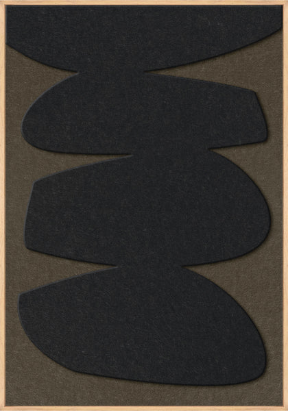 Stone Balance 1 | ACOUSTIC ART Akustikbillede ART COPENHAGEN (DA) Ege ramme // 70x100 // Sort // Brun