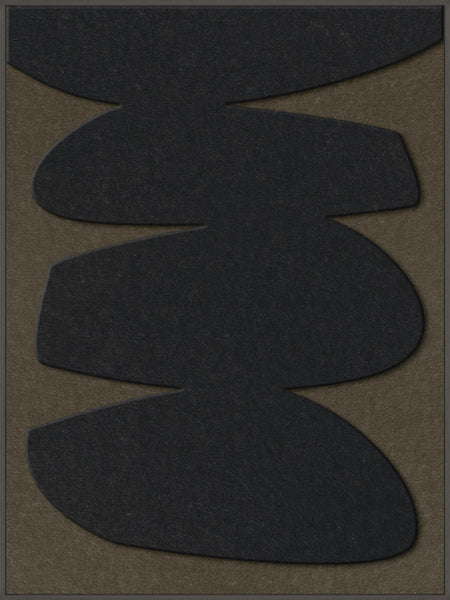 Stone Balance 1 | ACOUSTIC ART Akustikbillede ART COPENHAGEN (DA) Sort ramme // 90x120 // Sort // Brun