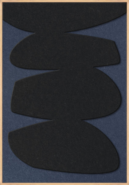 Stone Balance 1 | ACOUSTIC ART Akustikbillede ART COPENHAGEN (DA) Ege ramme // 70x100 // Sort // Mørkeblå