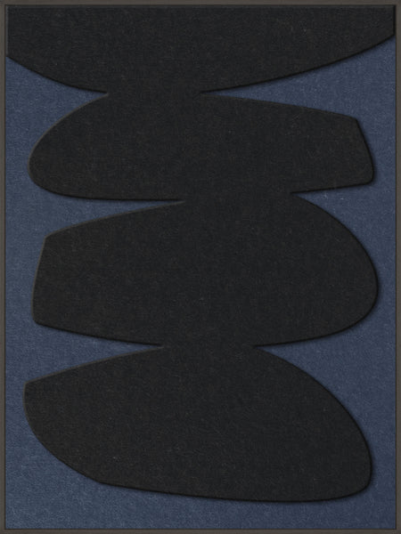 Stone Balance 1 | ACOUSTIC ART Akustikbillede ART COPENHAGEN (DA) Sort ramme // 90x120 // Sort // Mørkeblå