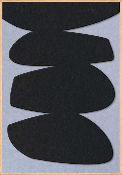 Stone Balance 1 | ACOUSTIC ART Akustikbillede ART COPENHAGEN (DA) Ege ramme // 70x100 // Sort // Lyseblå