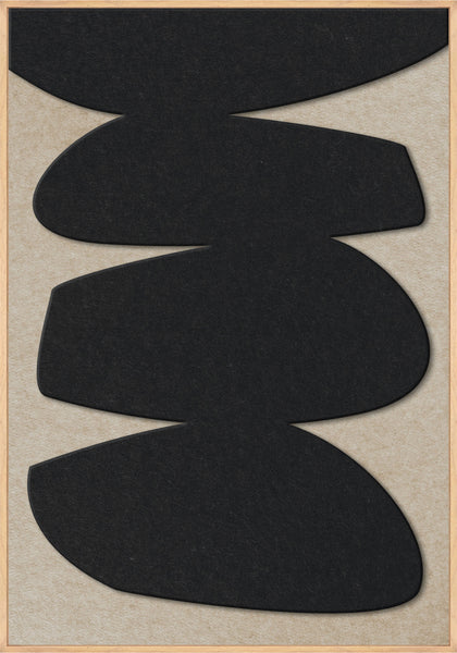 Stone Balance 1 | ACOUSTIC ART Akustikbillede ART COPENHAGEN (DA) Ege ramme // 70x100 // Sort // Sand