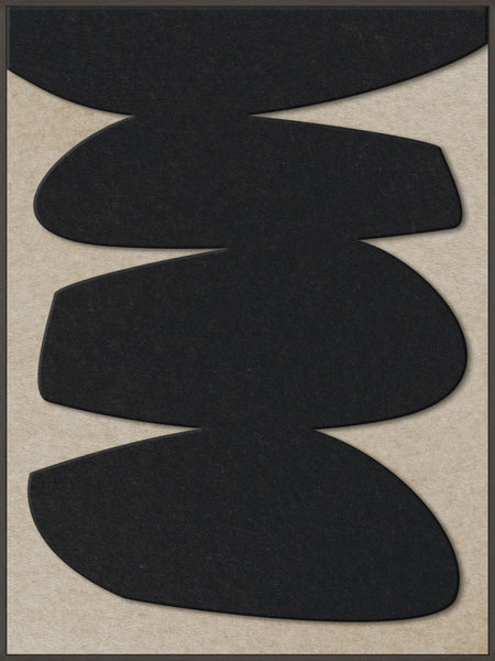 Stone Balance 1 | ACOUSTIC ART Akustikbillede ART COPENHAGEN (DA) Sort ramme // 90x120 // Sort // Sand
