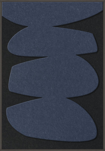 Stone Balance 1 | ACOUSTIC ART Akustikbillede ART COPENHAGEN (DA) Sort ramme // 70x100 // Mørkeblå // Sort