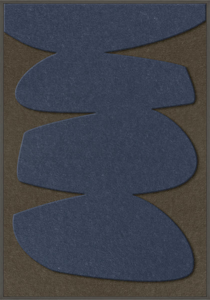 Stone Balance 1 | ACOUSTIC ART Akustikbillede ART COPENHAGEN (DA) Sort ramme // 70x100 // Mørkeblå // Brun