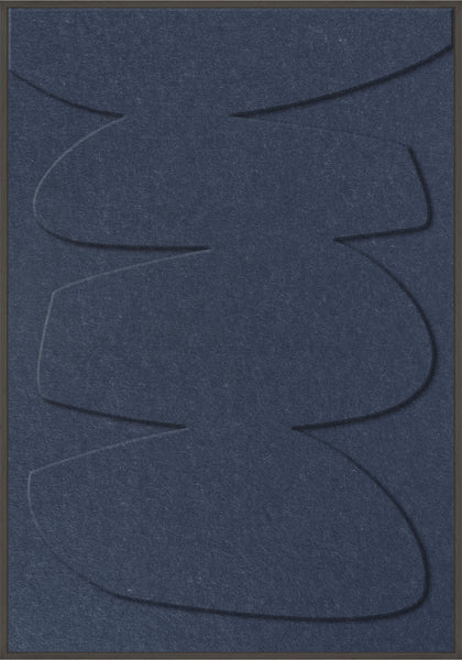 Stone Balance 1 | ACOUSTIC ART Akustikbillede ART COPENHAGEN (DA) Sort ramme // 70x100 // Mørkeblå // Mørkeblå