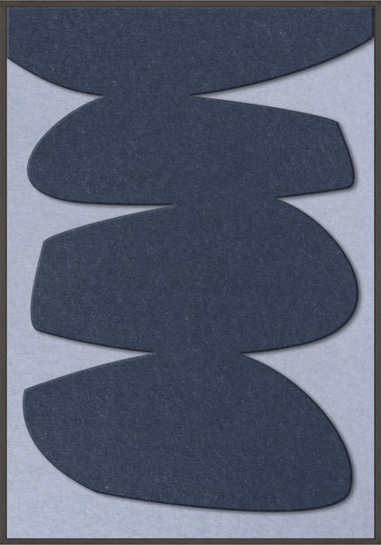 Stone Balance 1 | ACOUSTIC ART Akustikbillede ART COPENHAGEN (DA) Sort ramme // 70x100 // Mørkeblå // Lyseblå