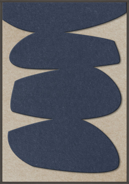 Stone Balance 1 | ACOUSTIC ART Akustikbillede ART COPENHAGEN (DA) Sort ramme // 70x100 // Mørkeblå // Sand