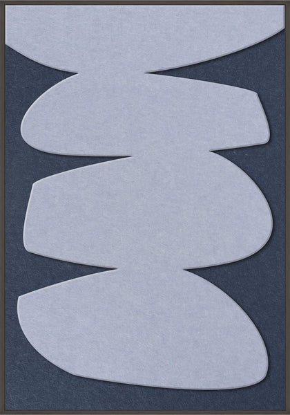 Stone Balance 1 | ACOUSTIC ART Akustikbillede ART COPENHAGEN (DA) Sort ramme // 70x100 // Lyseblå // Mørkeblå