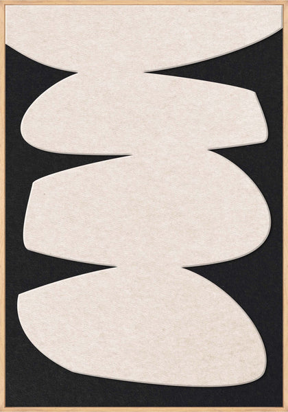 Stone Balance 1 | ACOUSTIC ART Akustikbillede ART COPENHAGEN (DA) Ege ramme // 70x100 // Off white // Sort
