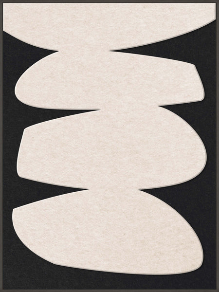 Stone Balance 1 | ACOUSTIC ART Akustikbillede ART COPENHAGEN (DA) Sort ramme // 90x120 // Off white // Sort
