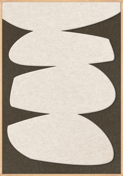 Stone Balance 1 | ACOUSTIC ART Akustikbillede ART COPENHAGEN (DA) Ege ramme // 70x100 // Off white // Brun