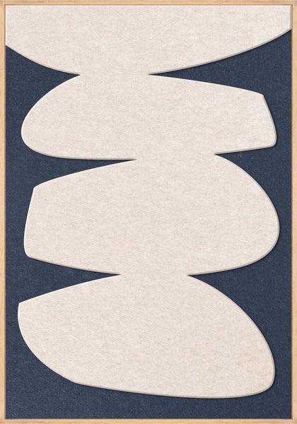 Stone Balance 1 | ACOUSTIC ART Akustikbillede ART COPENHAGEN (DA) Ege ramme // 70x100 // Off white // Mørkeblå