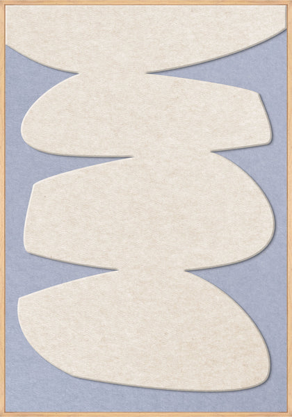 Stone Balance 1 | ACOUSTIC ART Akustikbillede ART COPENHAGEN (DA) Ege ramme // 70x100 // Off white // Lyseblå