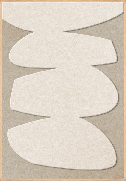 Stone Balance 1 | ACOUSTIC ART Akustikbillede ART COPENHAGEN (DA) Ege ramme // 70x100 // Off white // Sand