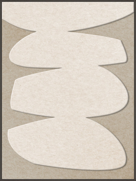 Stone Balance 1 | ACOUSTIC ART Akustikbillede ART COPENHAGEN (DA) Sort ramme // 90x120 // Off white // Sand