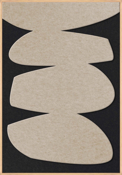 Stone Balance 1 | ACOUSTIC ART Akustikbillede ART COPENHAGEN (DA) Ege ramme // 70x100 // Sand // Sort