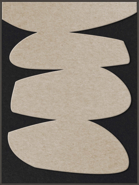 Stone Balance 1 | ACOUSTIC ART Akustikbillede ART COPENHAGEN (DA) Sort ramme // 90x120 // Sand // Sort