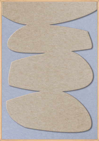 Stone Balance 1 | ACOUSTIC ART Akustikbillede ART COPENHAGEN (DA) Ege ramme // 70x100 // Sand // Lyseblå
