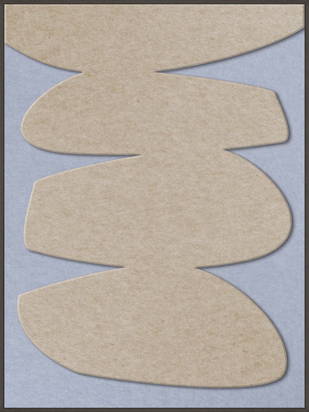 Stone Balance 1 | ACOUSTIC ART Akustikbillede ART COPENHAGEN (DA) Sort ramme // 90x120 // Sand // Lyseblå
