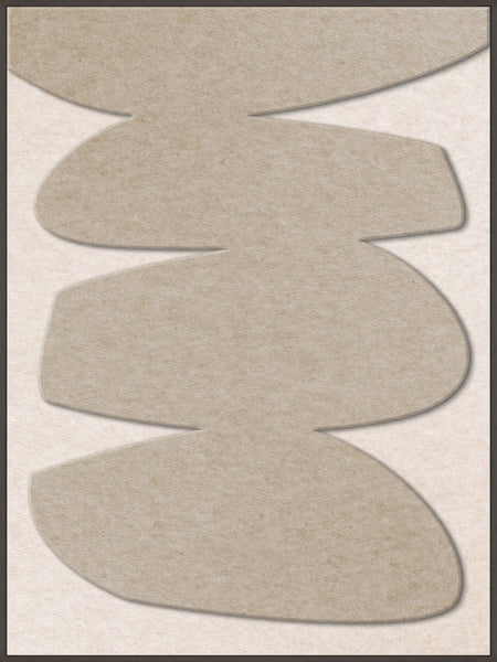 Stone Balance 1 | ACOUSTIC ART Akustikbillede ART COPENHAGEN (DA) Sort ramme // 90x120 // Sand // Off white