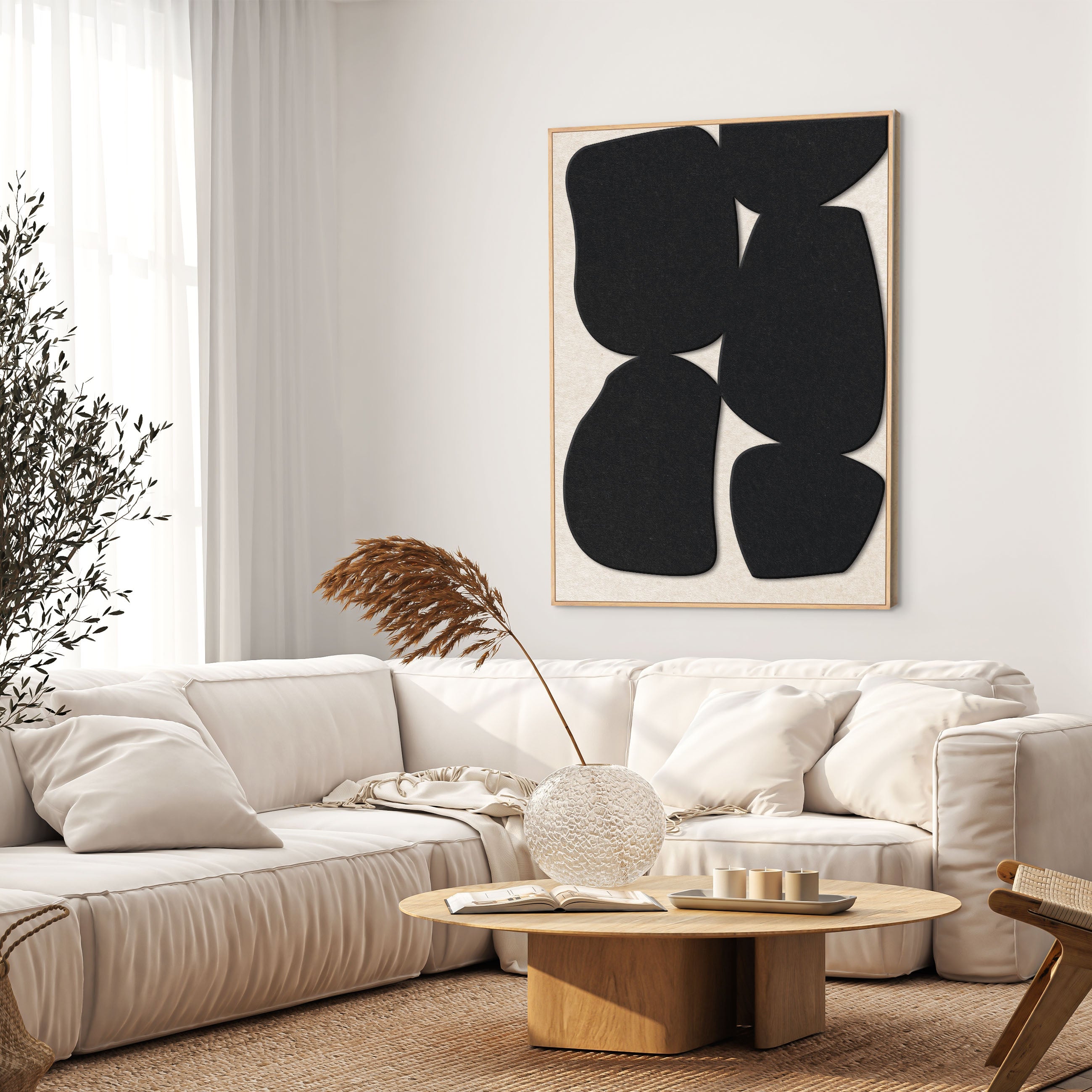 Stone Path 1 | ACOUSTIC ART Acoustic Art ART COPENHAGEN (DA) Ege ramme // 70x100 // Sort // Off white