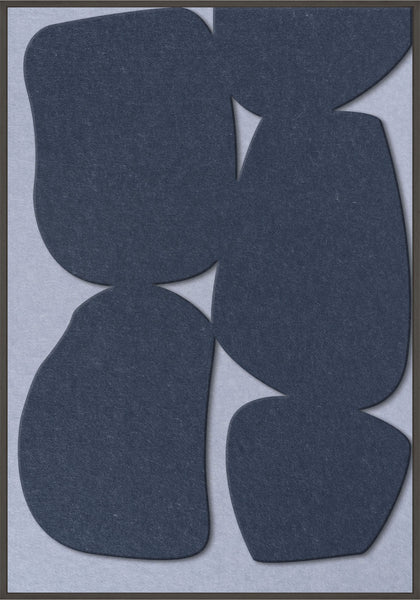 Stone Path 1 | ACOUSTIC ART Akustikbillede ART COPENHAGEN (DA) Sort ramme // 70x100 // Mørkeblå // Lyseblå
