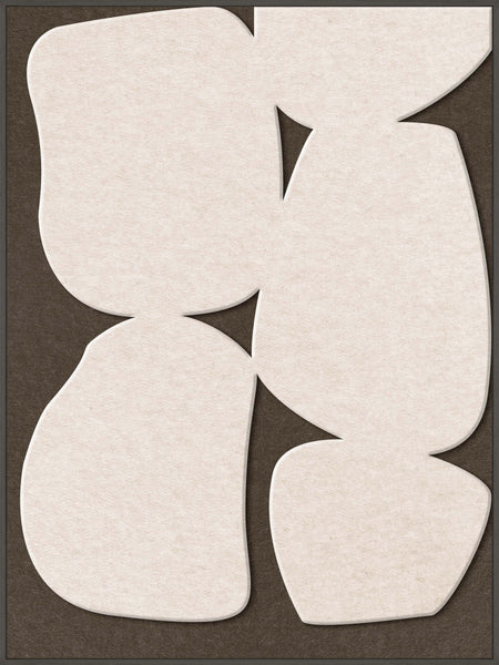 Stone Path 1 | ACOUSTIC ART Akustikbillede ART COPENHAGEN (DA) Sort ramme // 90x120 // Off white // Brun