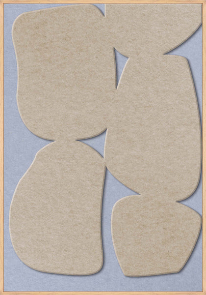 Stone Path 1 | ACOUSTIC ART Akustikbillede ART COPENHAGEN (DA) Ege ramme // 70x100 // Sand // Lyseblå