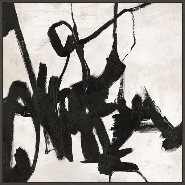 Playblack 1 | DESIGN PAINTING Design maleri ART COPENHAGEN 100x100 Sort svæveramme