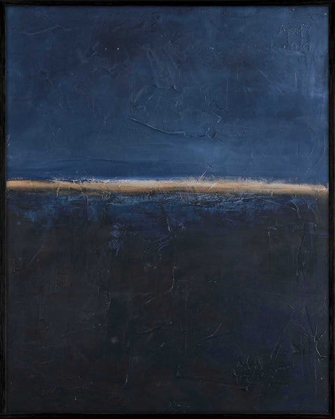 Edge Blue | DESIGN MALERI Design maleri ART COPENHAGEN 80x100 Sort ramme 
