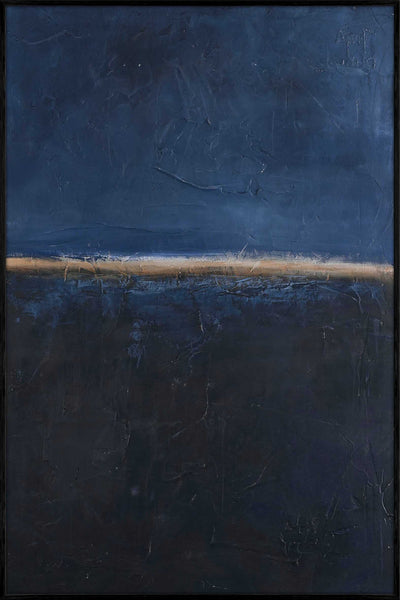 Edge Blue | DESIGN MALERI Design maleri ART COPENHAGEN 100x150 Sort ramme 